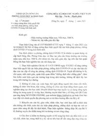Công văn số 61/PGDĐT của Phòng Giáo dục & đào tạo quận Đống Đa về việc tăng cường thực hiện quyết liệt các biện pháp phòng, chống dịch Covid-19 trong tình hình mới