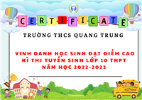 Vinh danh học sinh đạt điểm cao trong Kì thi tuyển sinh vào lớp 10 THPT năm học 2022-2023