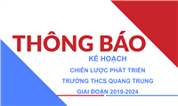 Kế hoạch số 105/KH-THCSQT của trường THCS Quang Trung về Chiến lược phát triển nhà trường giai đoạn 2019-2024