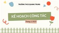 KẾ HOẠCH CÔNG TÁC THÁNG 1 NĂM 2025