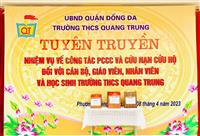 Tuyên truyền công tác phòng cháy chữa cháy và cứu nạn cứu hộ trường THCS Quang Trung